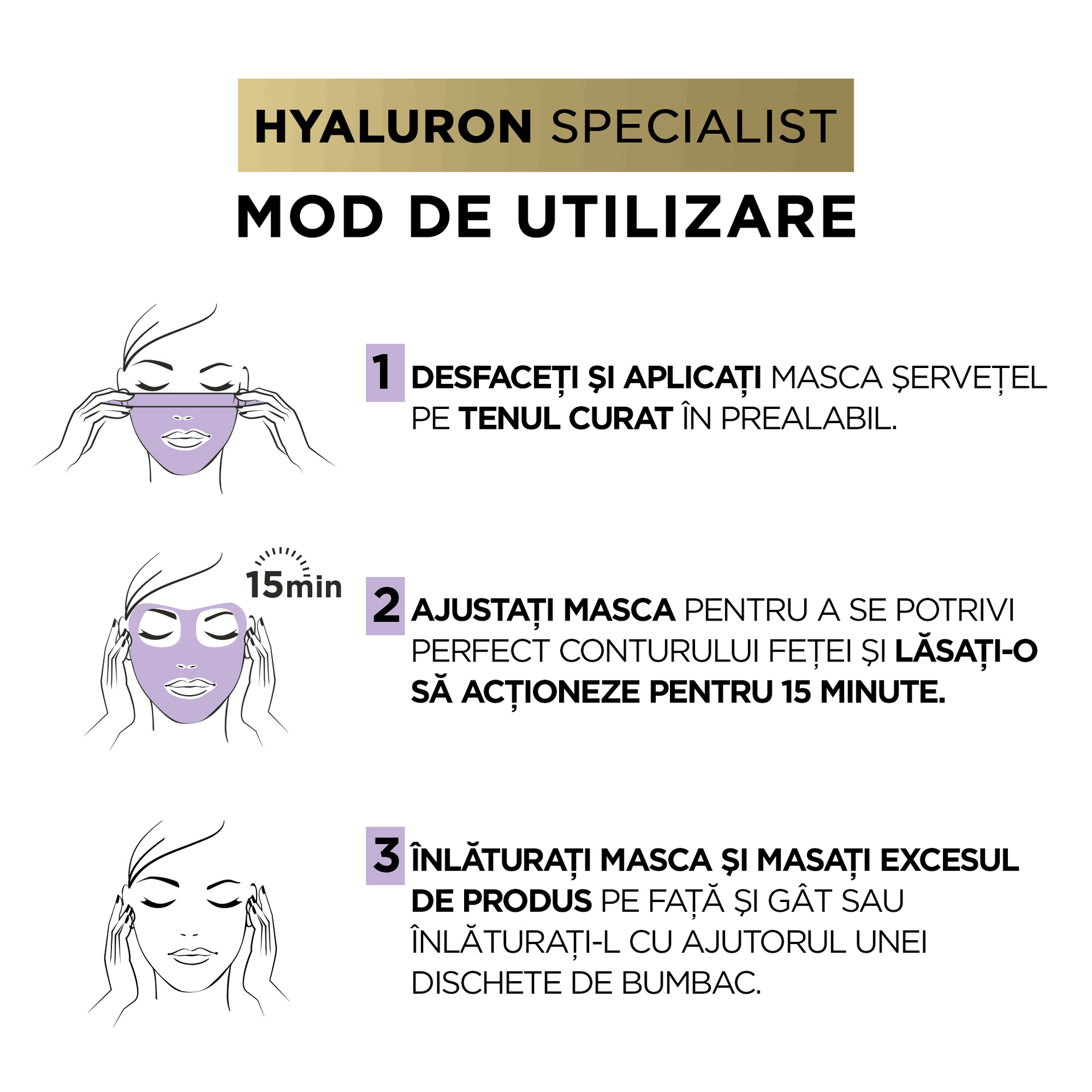 masca servetel hidratanta hyaluron specialist utilizare